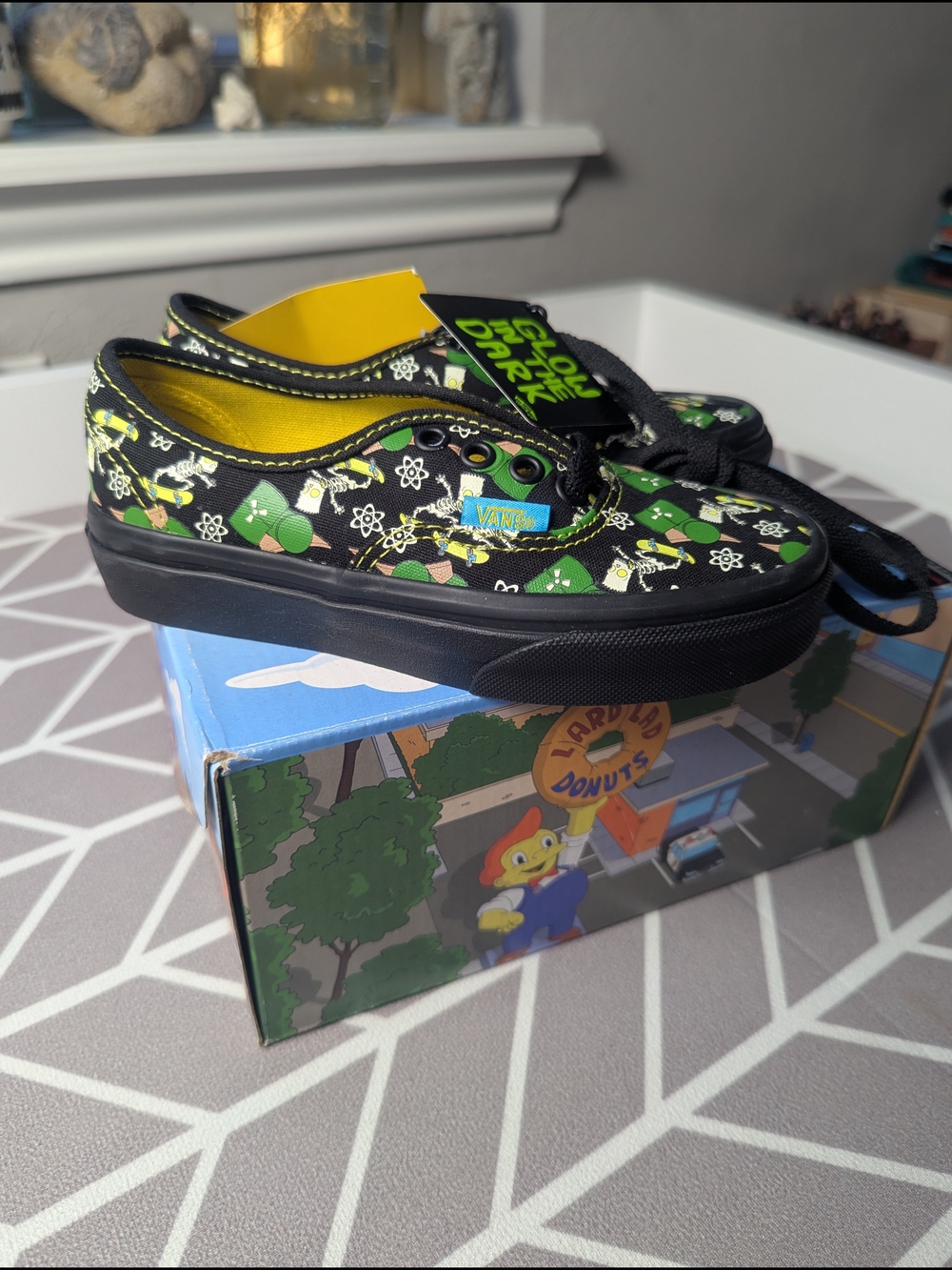 Vans Kids Glow in the Dark Black & Green Skate Shoes